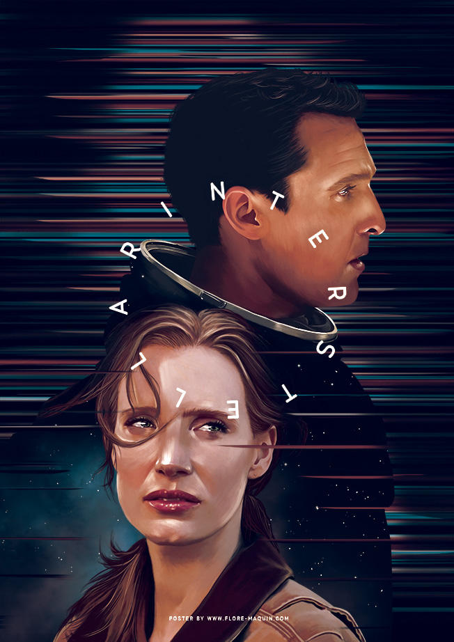 Poster ilustracion de la pelicula interstellar