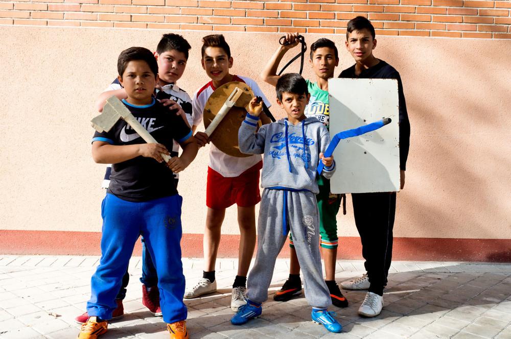 niños posando