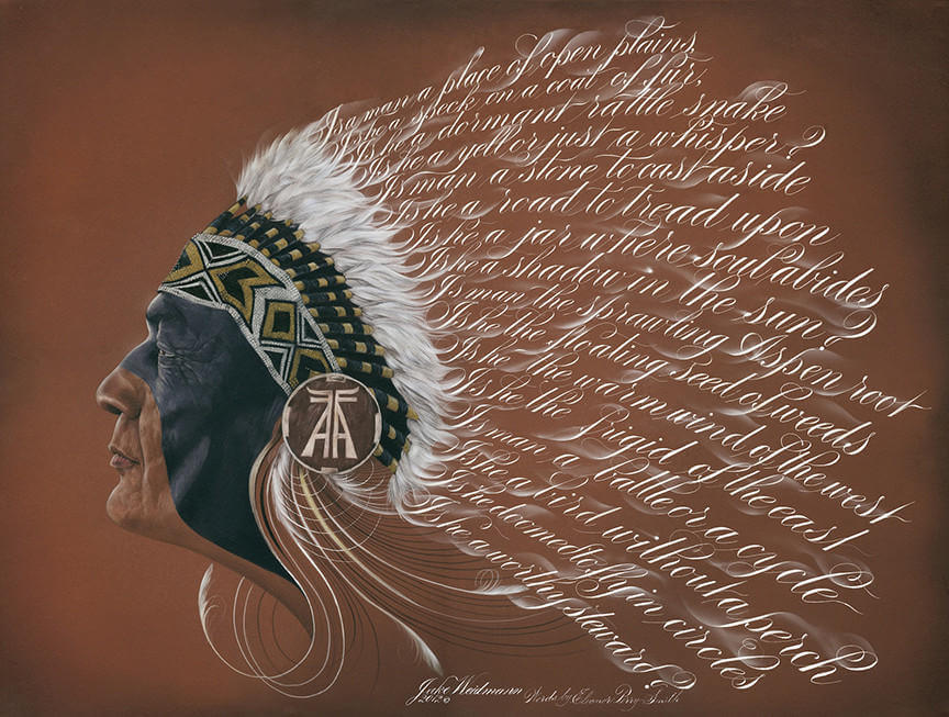 Indio hecho con textos y caligrafia
