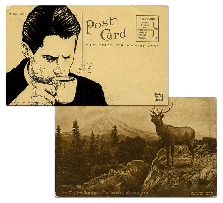 twin peaks post cards oldskull agente cooper