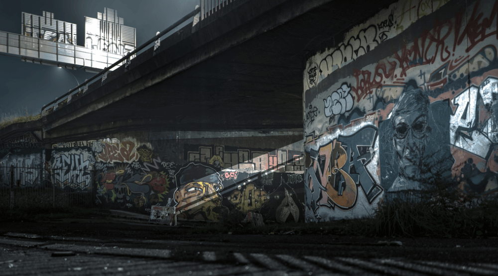 Puente con graffitis en París