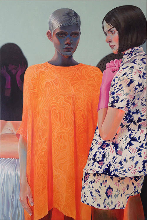 Ilustracion de dos mujeres posando