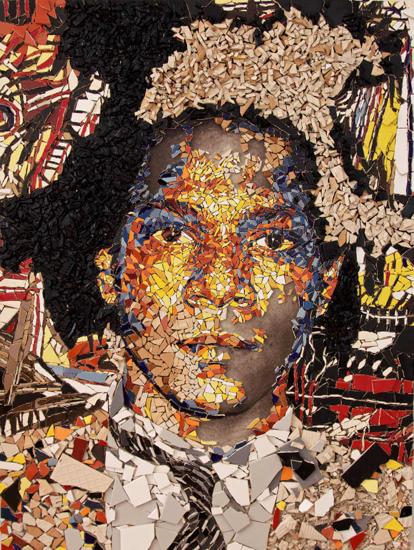 El artista Basquiat en un mosaico 