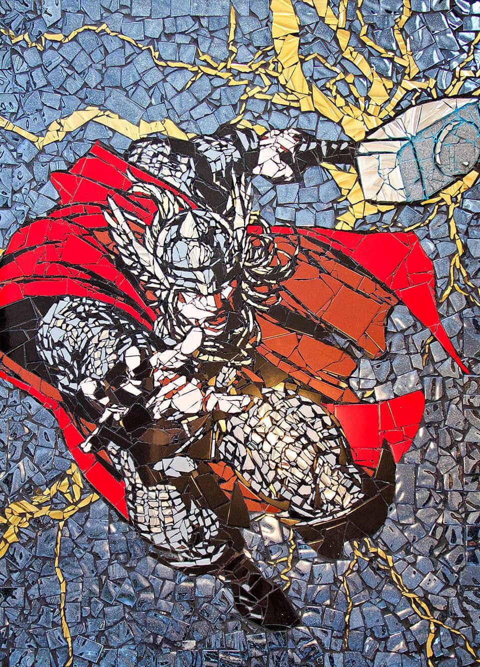 Impresionante mosaico de superheroe thor