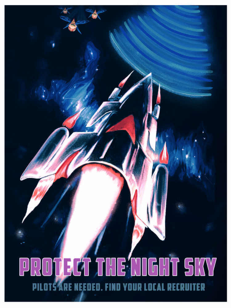Cartel de gradius con estética de la Segunda Guerra Mundial 