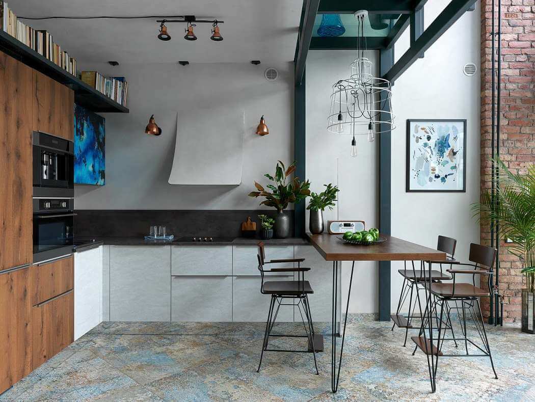 Diseño de interiores, cocina de apartamento tribeca