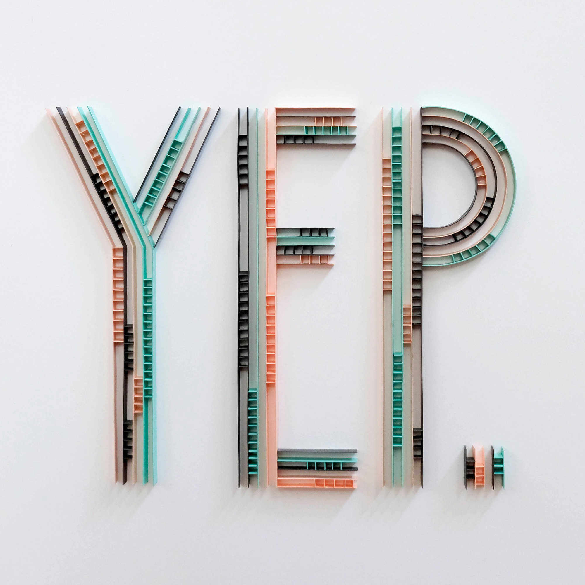 Yep, lettering en tres dimensiones hecho con papel