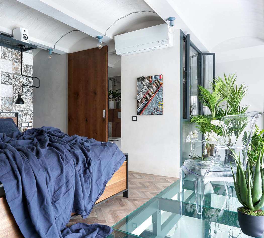 Diseño de interiores, dormitorio en apartamento de diseño