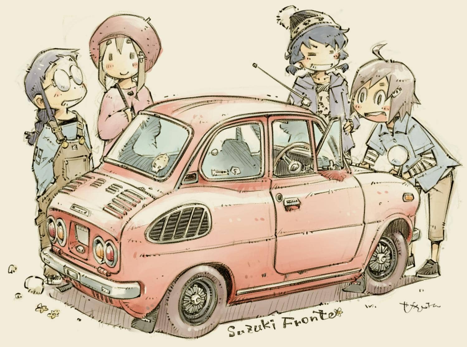 Coche suzuki fronter con estilo manga
