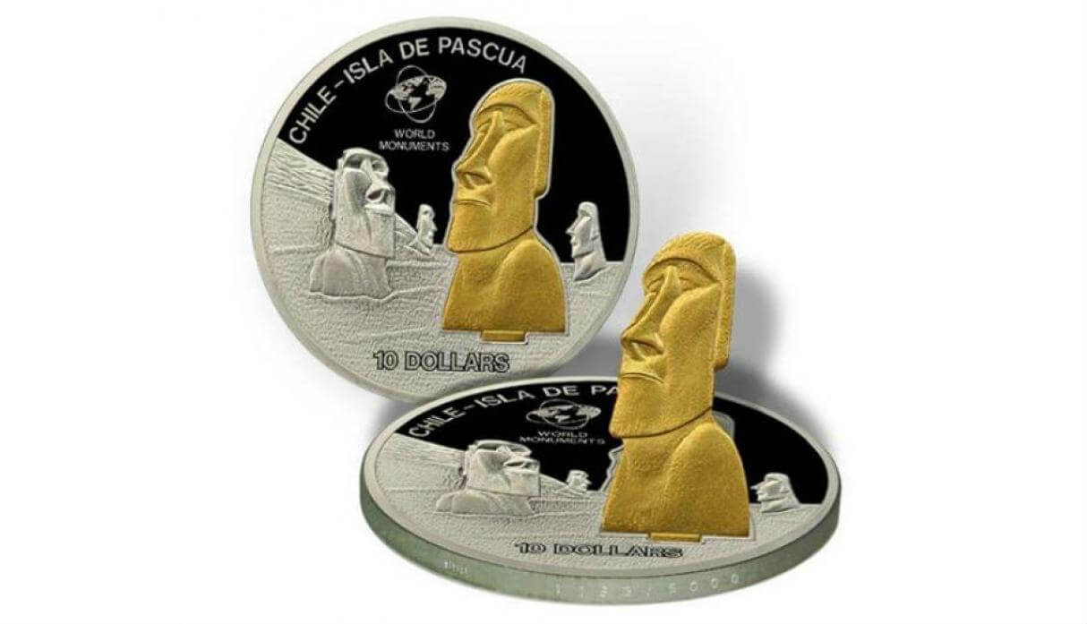 moneda isla de pascua moái