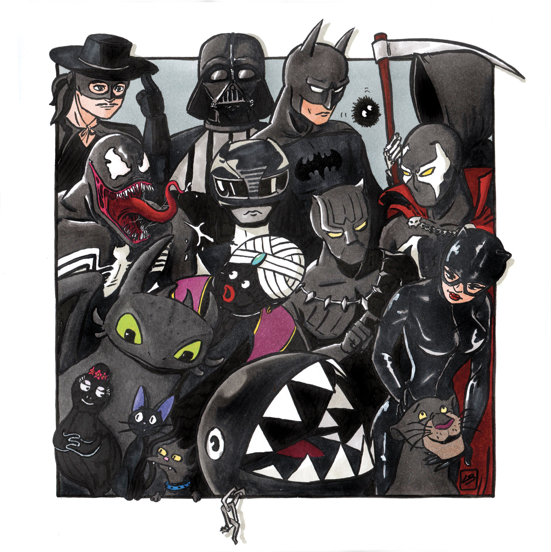 cartoons equipo negro