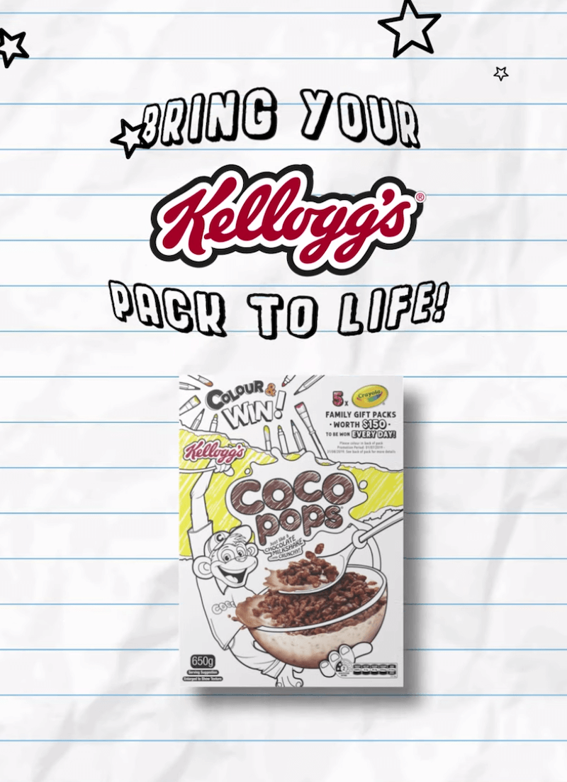 pack para colorear kelloggs