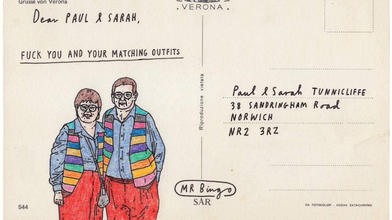 Postales con insultos en postales por correo