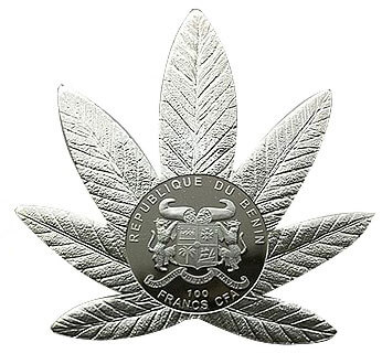 Hola de cannabis moneda