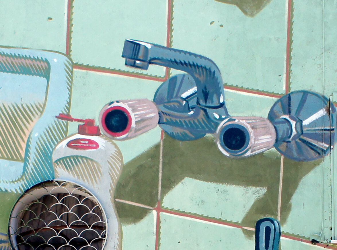 detalle de graffiti estilo cómic de Dimitris Taxis