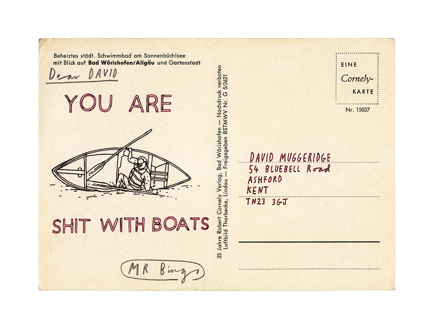 Insultos en postales ilustradas por Mr. Bingo