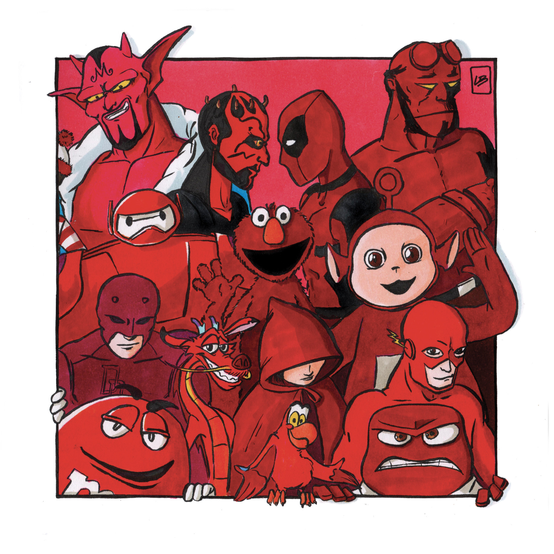 personajes populares color rojo