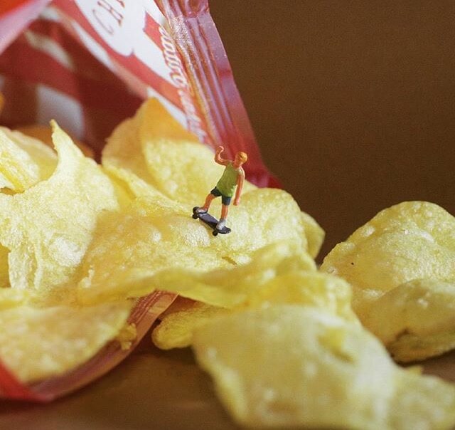 idea de rampas de skate con papas fritas