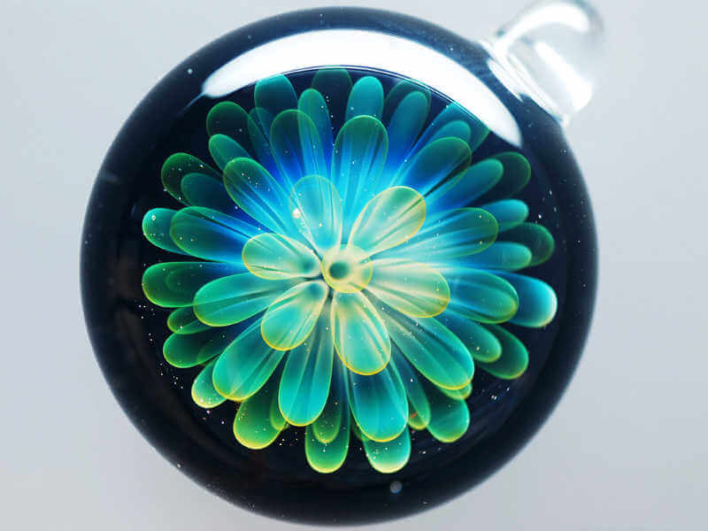 flor dentro de cristal