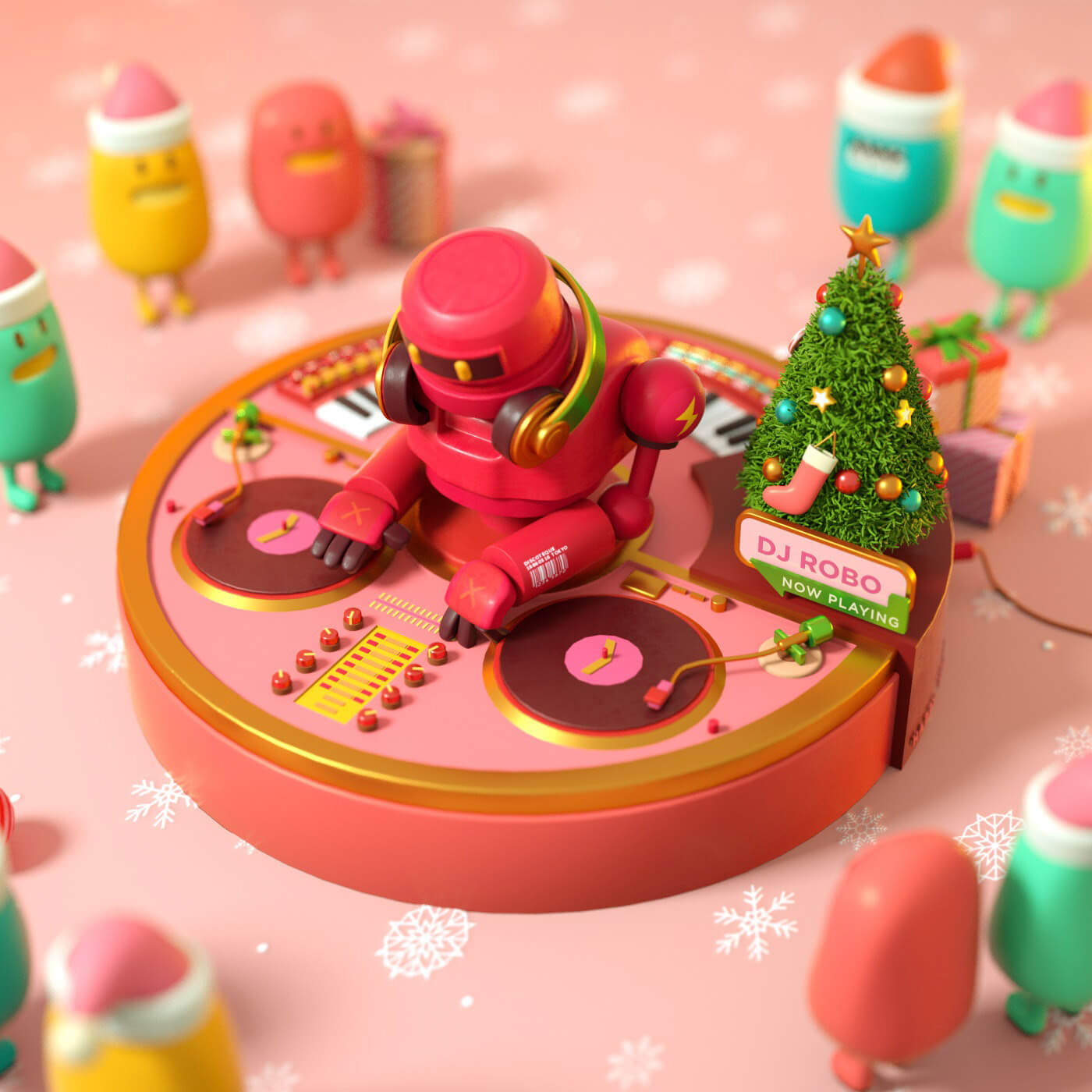 DJ ROBO ILUSTRACION 3D TOYODA
