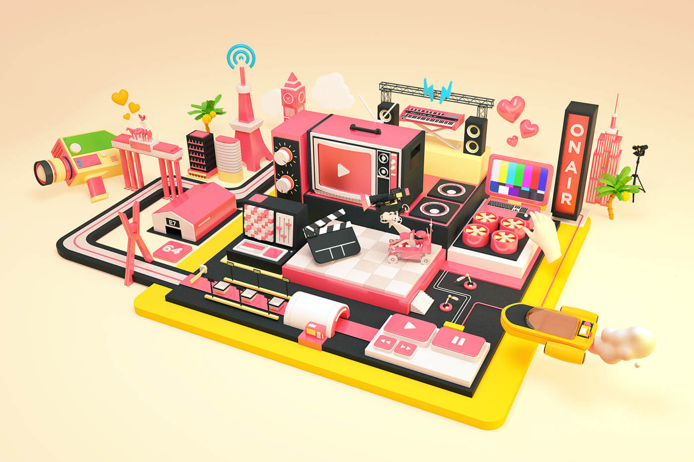 ILUSTRACION 3D YOUTUBE TOYODA