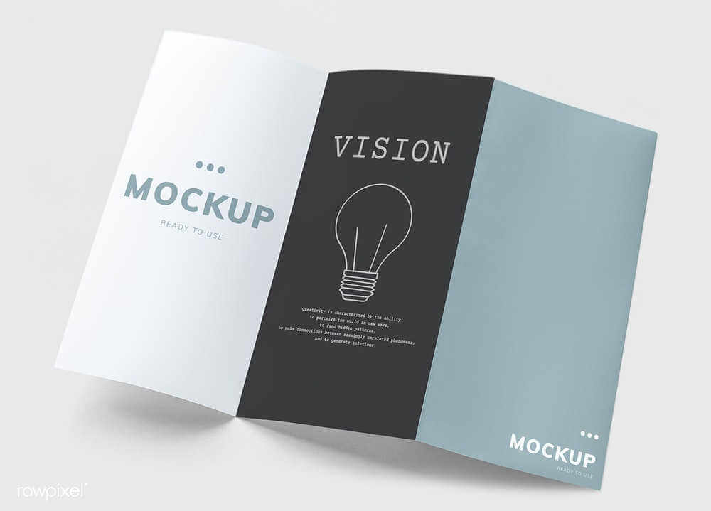 Triptico de revista mockup gratuito
