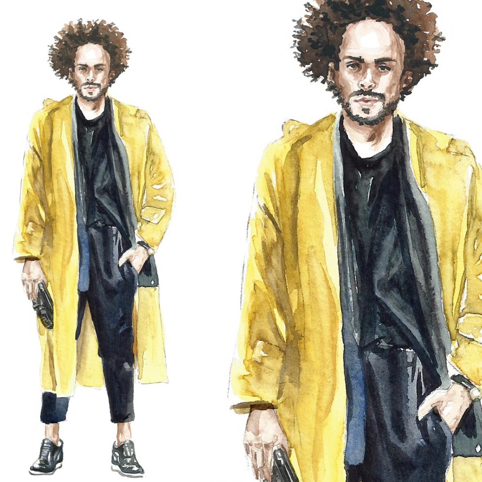 acuarela realista de moda