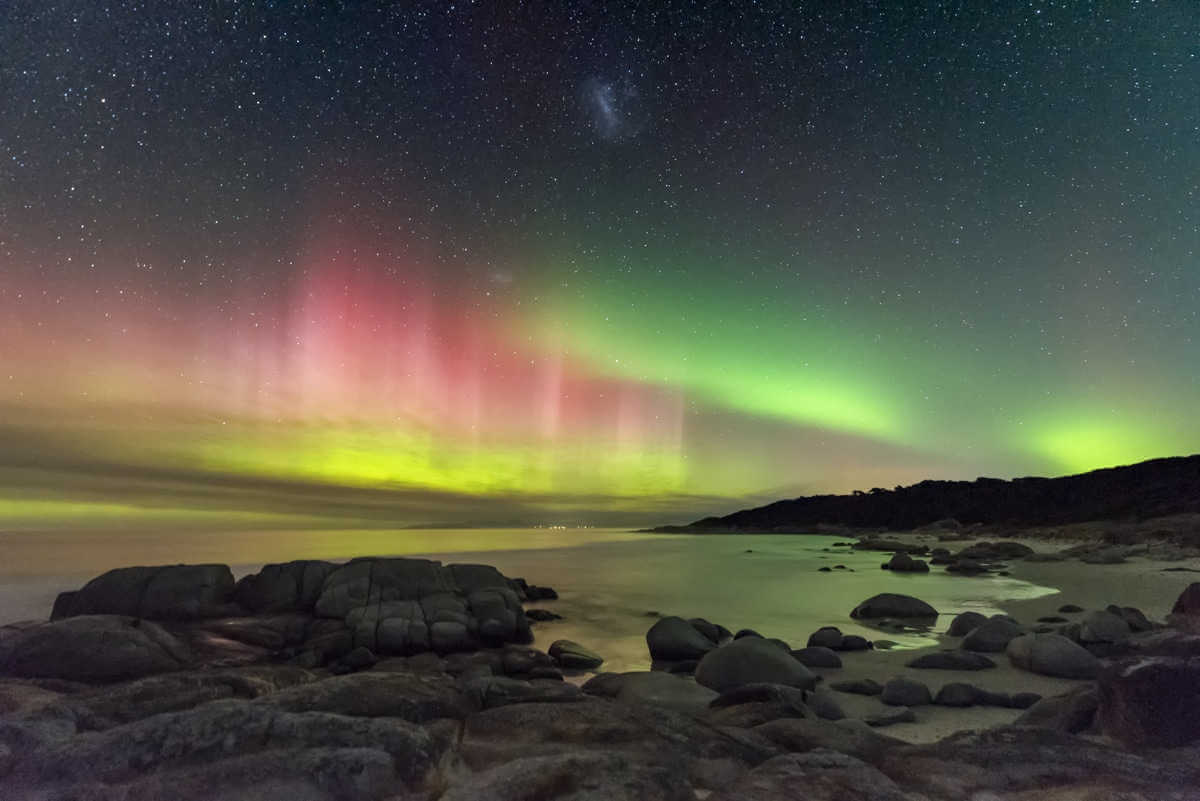 Aurora Australis desde la playa de Beerbarrel por James Stone (Australia)