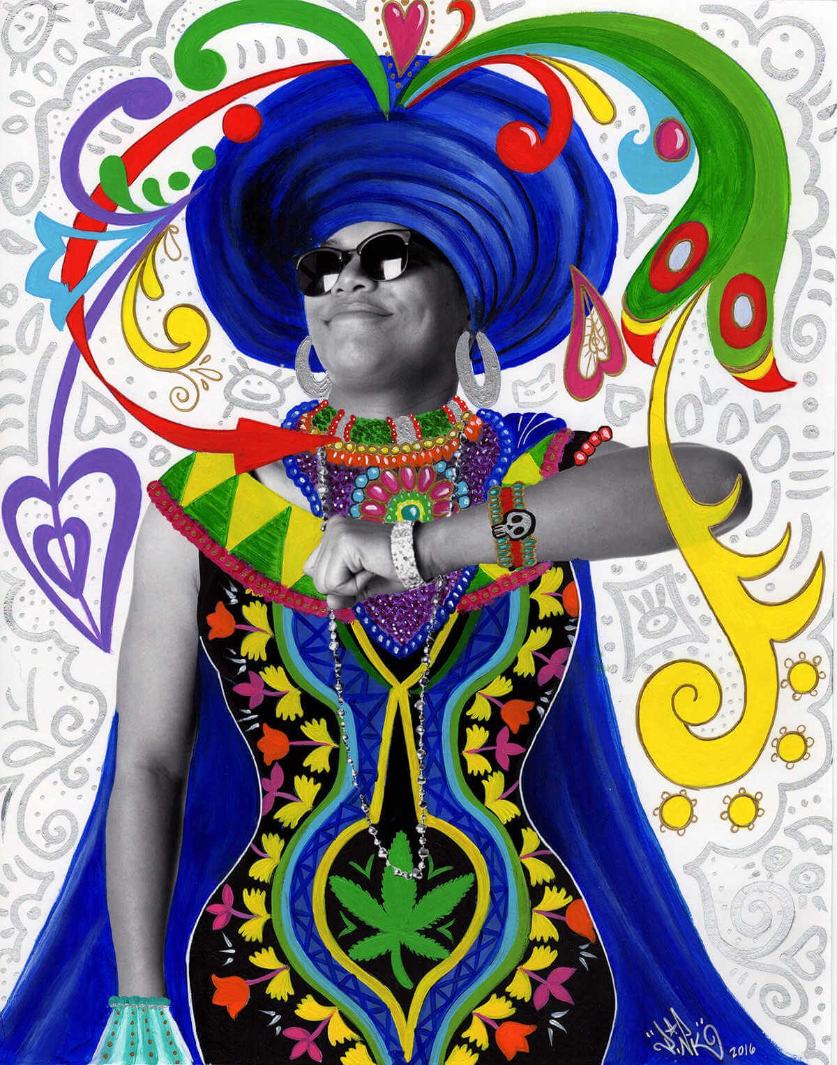 Fotografía de Queen Latifah hecha por Janette Beckman & LADY PINK. 