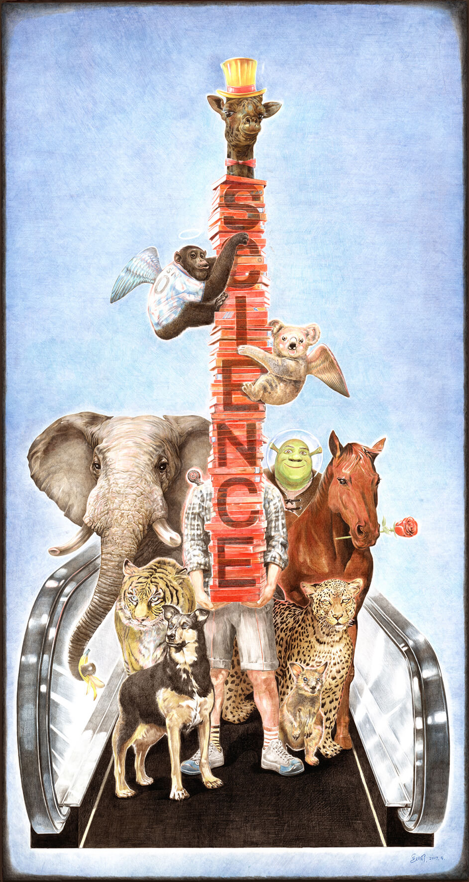 collage animales y shrek zhao na