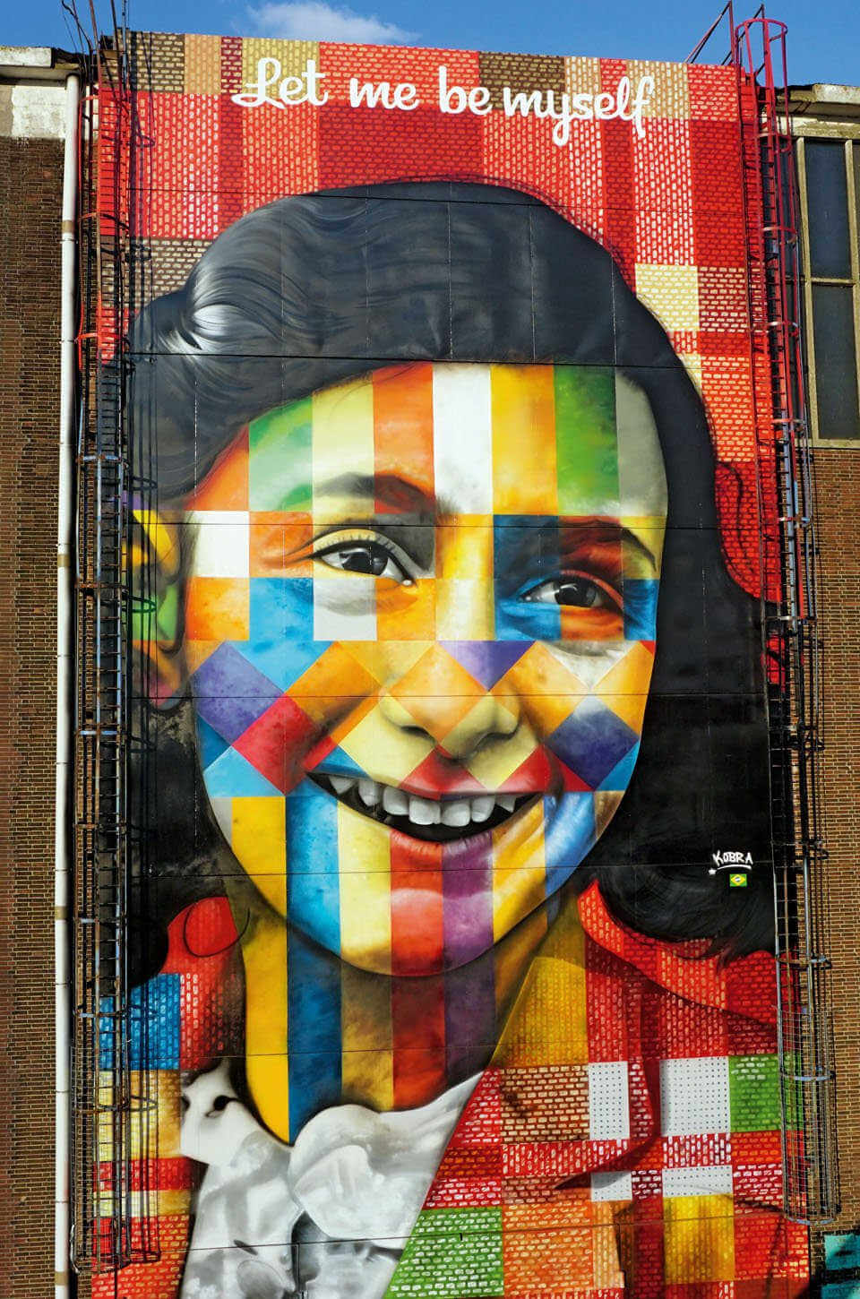 Mural de Anna Frank hecho por Eduardo Kobra