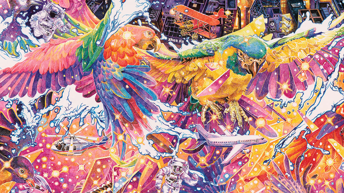 ilustraciones collage colores zhao na