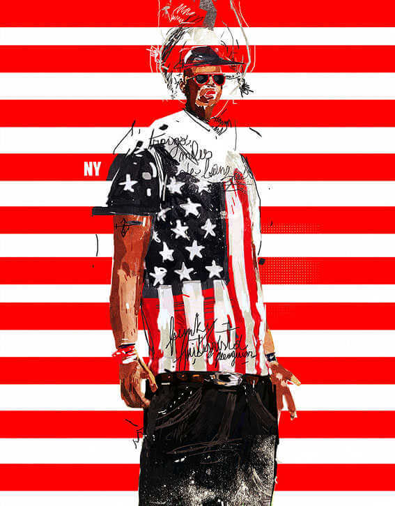 ilustracion de jugador de baseball ny
