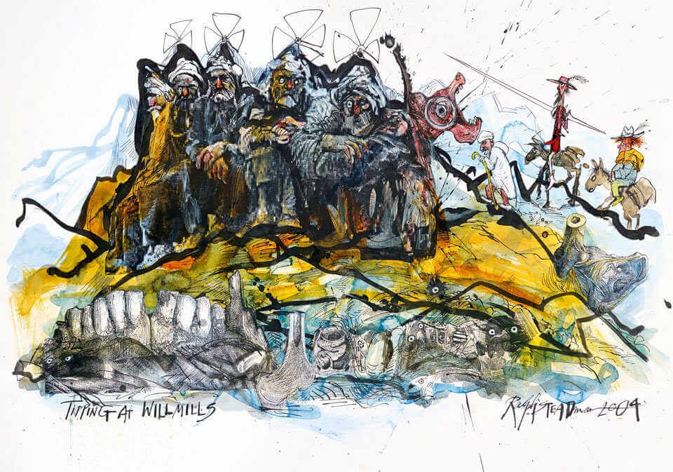 Ilustracion de Ralph Steadman para la revista The Independent
