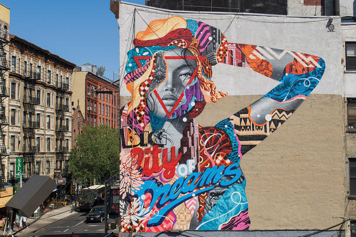 Graffiti Big City dreams pintado por el artista urbano tristan eaton