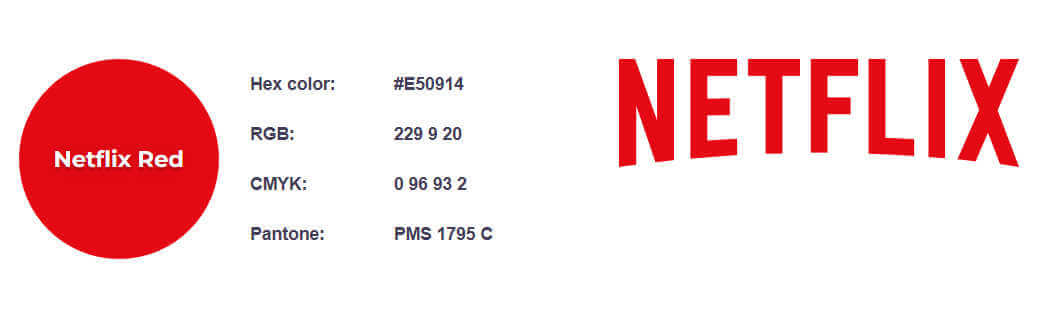color pantone y cmyk del logo de netflix
