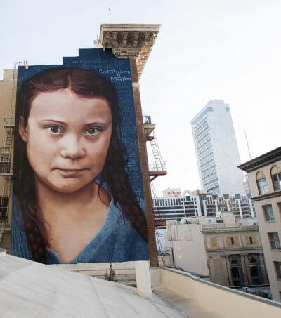 mural de la activista greta thunberg