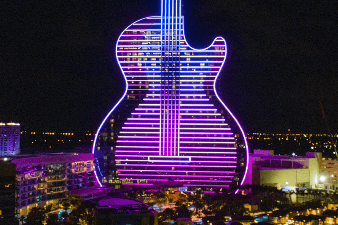 LUCES HOTEL HARD ROCK GUITAR