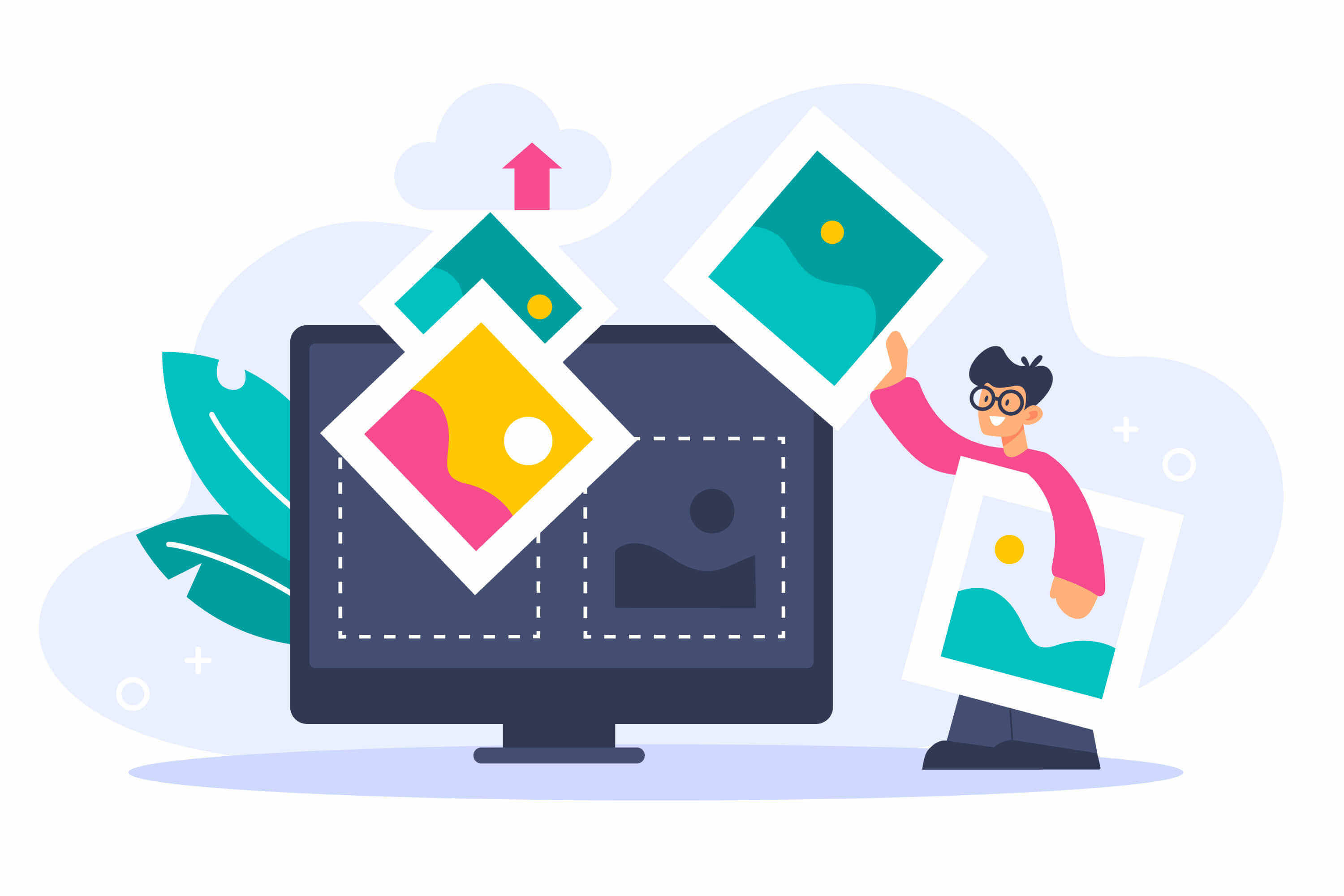 ilustración gráfica de añadir imagenes a web