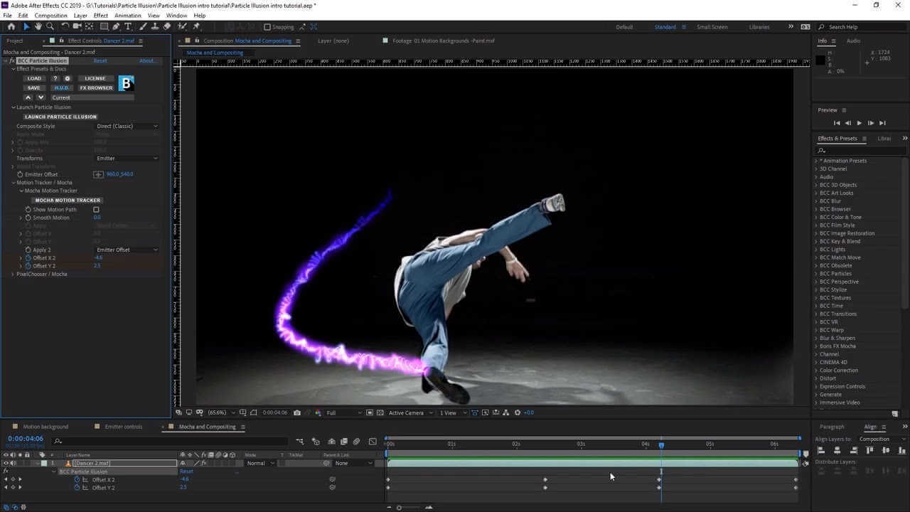 Interface de Adobe After effects