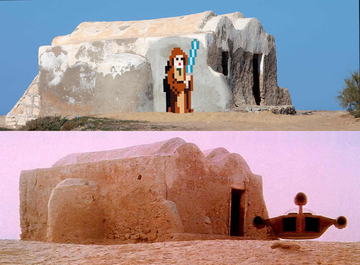 Obi wan kenobi mosaico de invader en Djerba