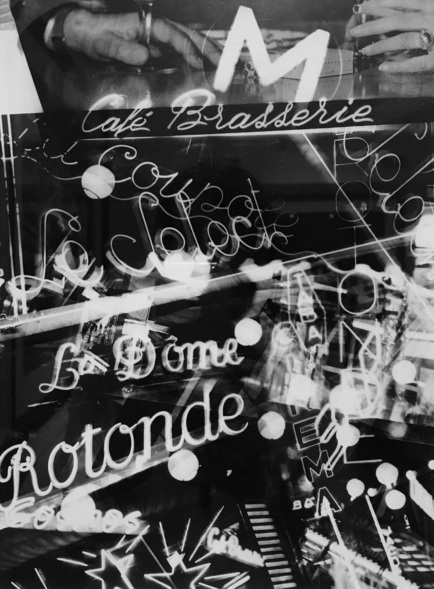 MAN RAY COLLAGE MONTAGE OF PARIS CAFE