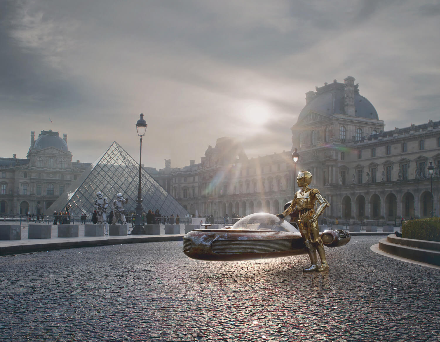 c3po en Paris fotomontaje