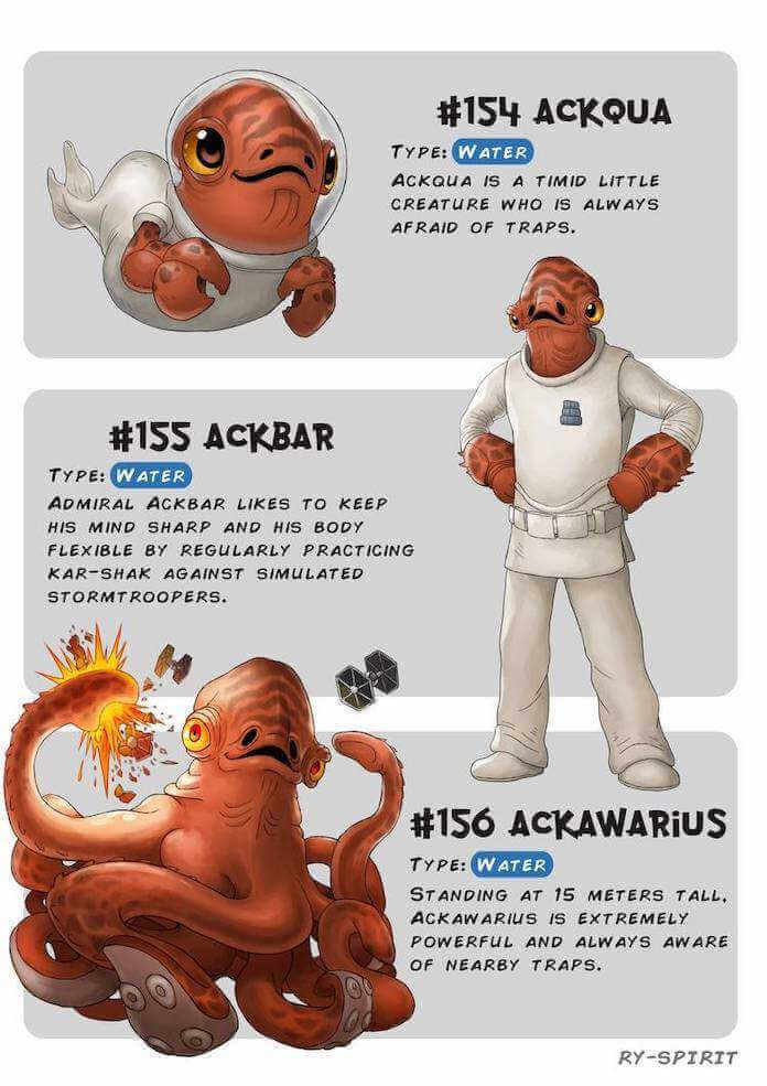 Poke wars, star wars y pokemon ackbar