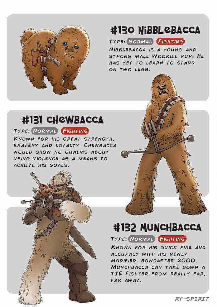 Poke wars, star wars y pokemon chewbacca