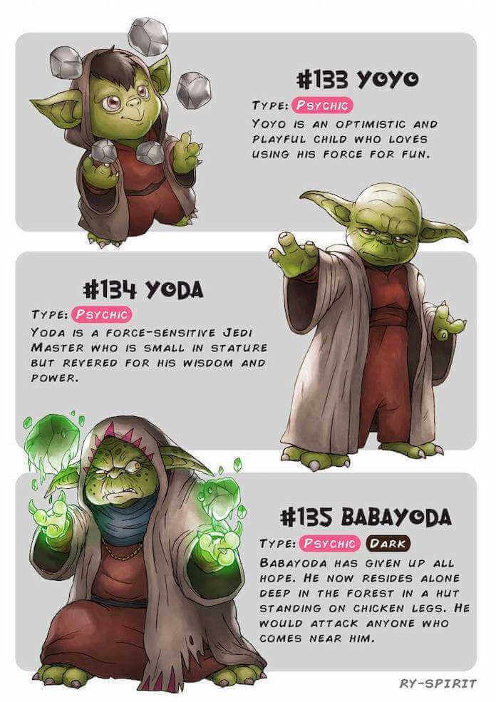 Poke wars, star wars y pokemon yoda