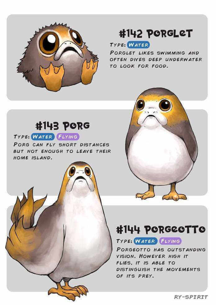 Poke wars, star wars y pokemon porg