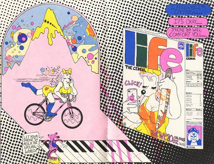 ilustración de chica montando en bicicleta por Brian Blomerth