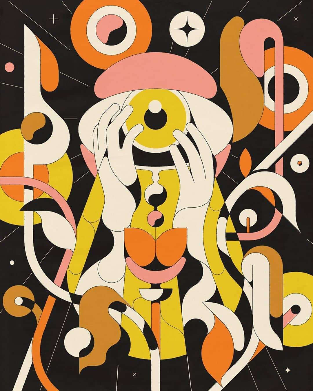 ilustracion geometrica de Calvin sprague