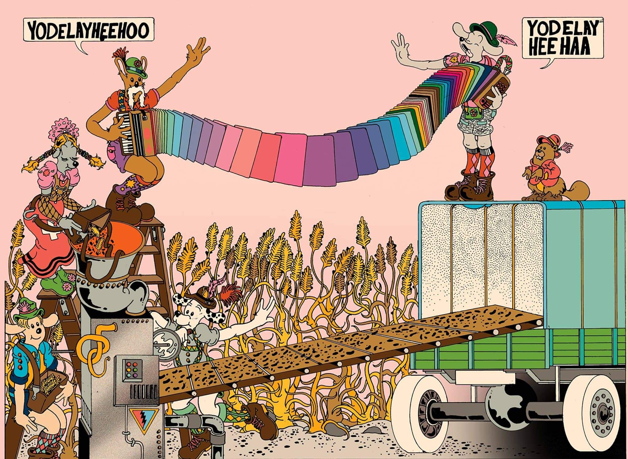 dibujo de músicos por el artista Brian Blomerth